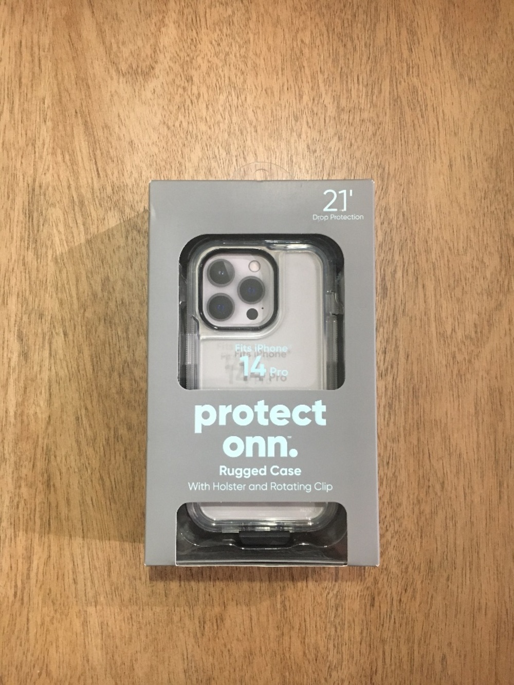 onn Rugged Phone Case with Holster for iPhone 15 Pro / iPhone 14 Pro / iPhone 13